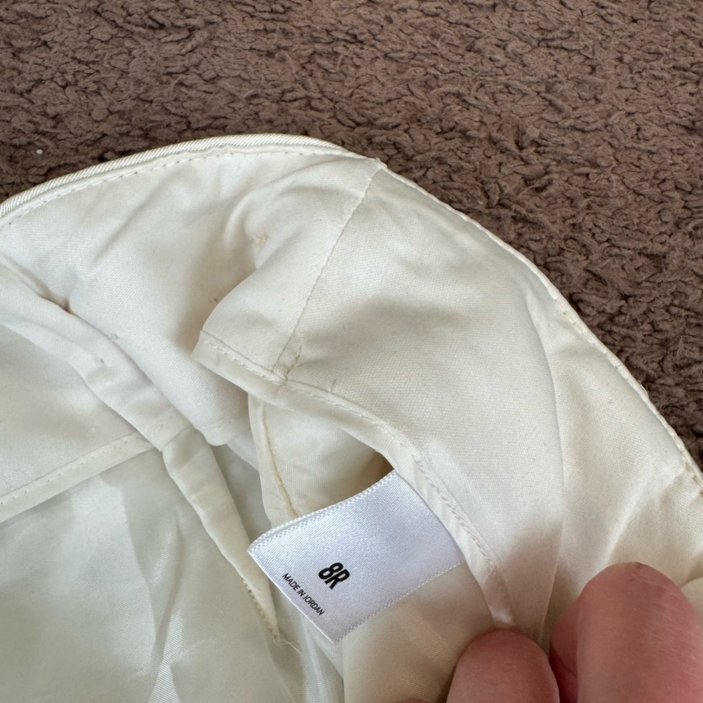 2 FOR $25Express Cream White Linen Blend High Rise Pleated Pants *missing Belt 8 - Picture 4 of 10